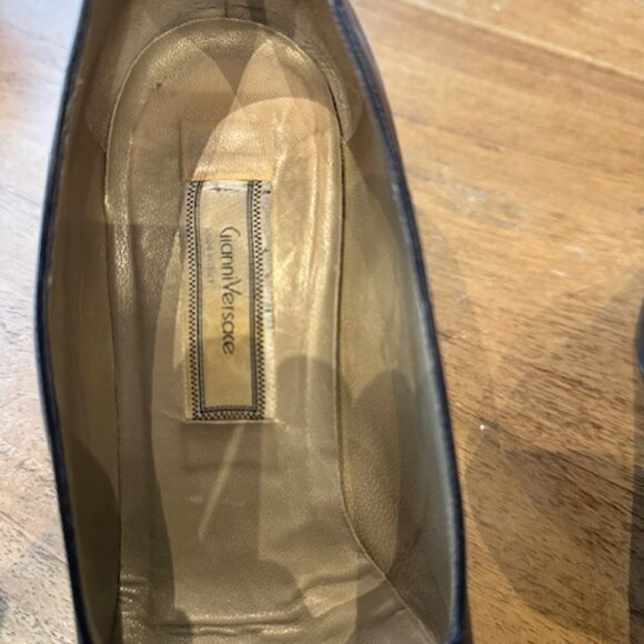 Vintage Gianni Versace Black Leather Heels EU Size 36 - Picture 8 of 8